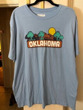 NWT State of Mind Oklahoma Tee in Light Blue with Yellow Sun, Size XXL